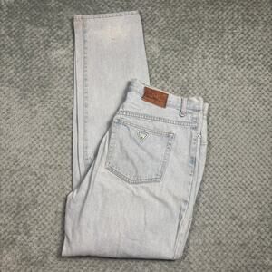 VTG 80's 90's GUESS Georges Marciano Light Wash Denim Straight Jeans Sz 36x34